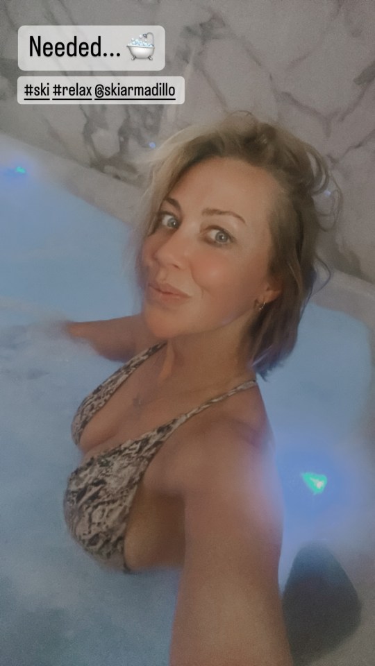 The TV presenter stripped down for the hot tub