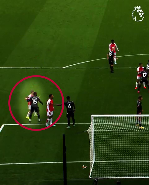 The league analysed Gabriel's opening goal against Crystal Palace on Saturday