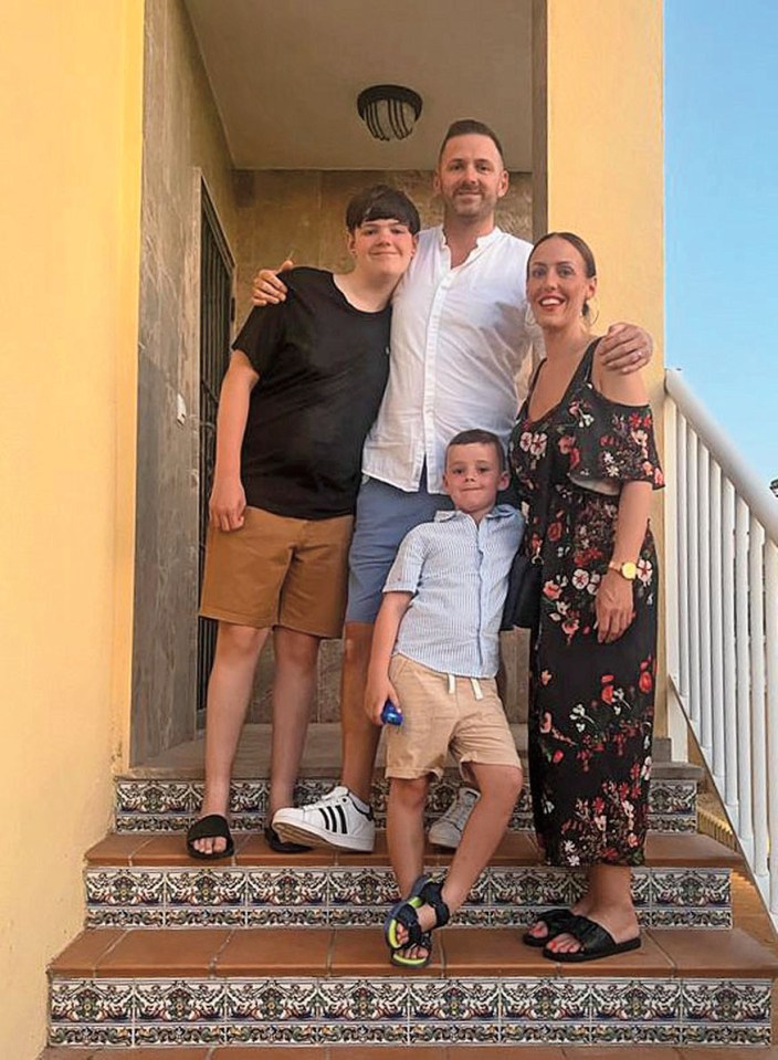 Gemma with her husband Marc and sons Aodhan, 14, and Charlie, six