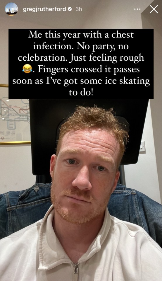 Greg Rutherford has been struck down with a chest infection, with just weeks until Dancing On Ice begins