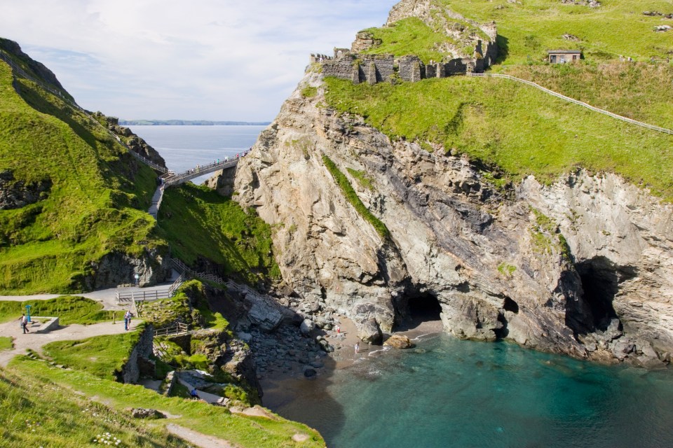 Merlin's cave can be found on the beach beneath Tintagel Castle