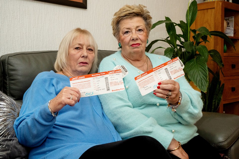 Linda Trestrail, left, and Wendy Russell were flown to the wrong Spanish island