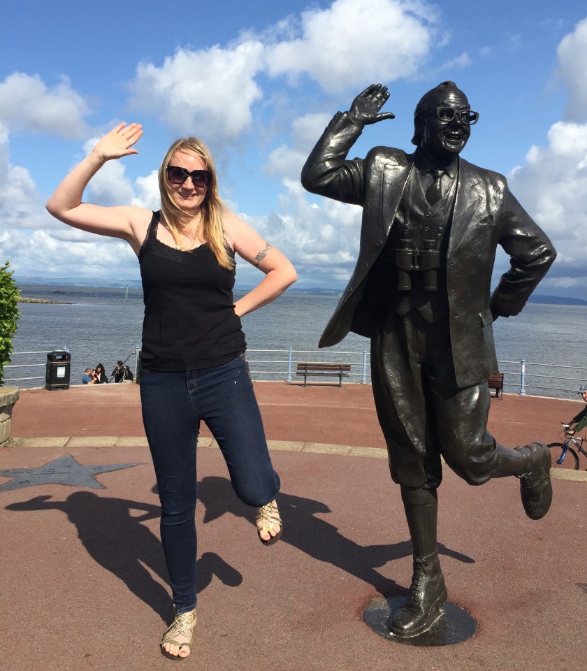 Sun reader Andrea brings some sunshine with Eric Morecambe's statue