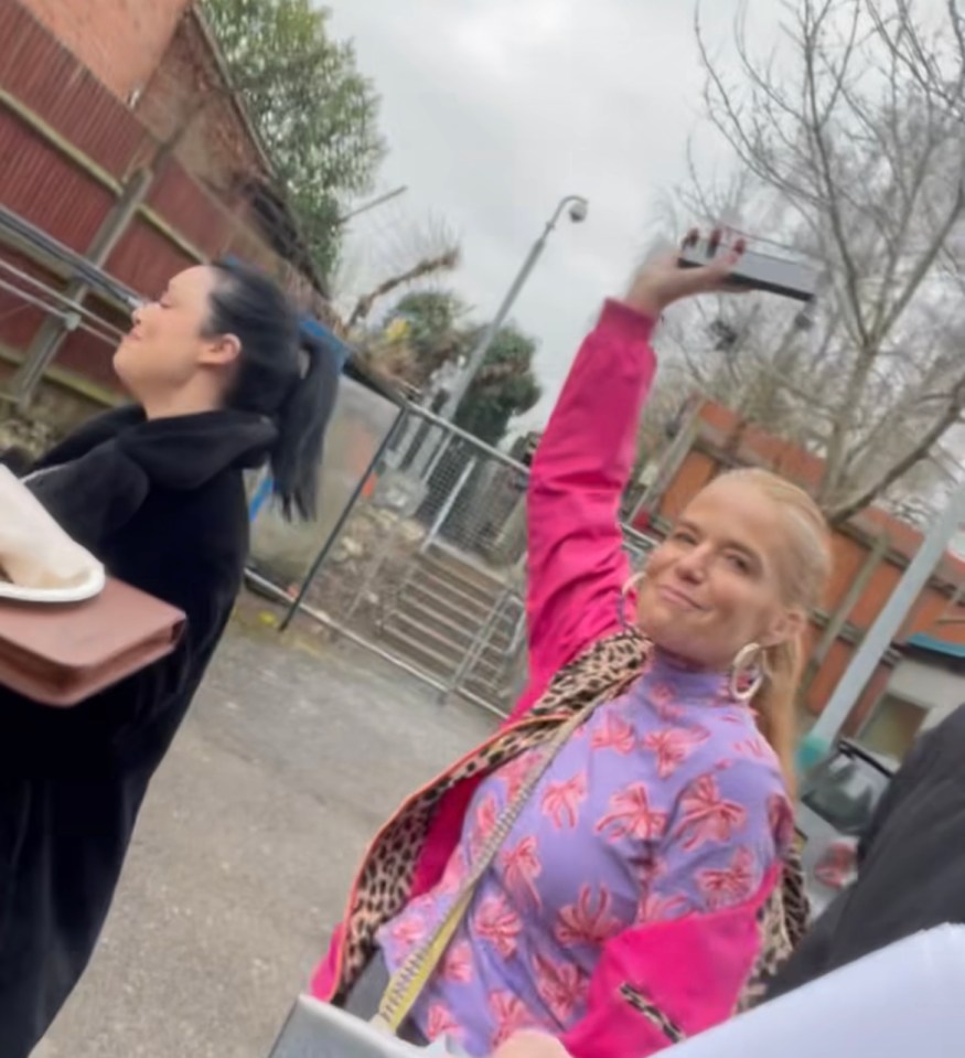 Bianca actress Patsy Palmer and Whitney Dean actress Shona McGarty were spotted on the EastEnders set