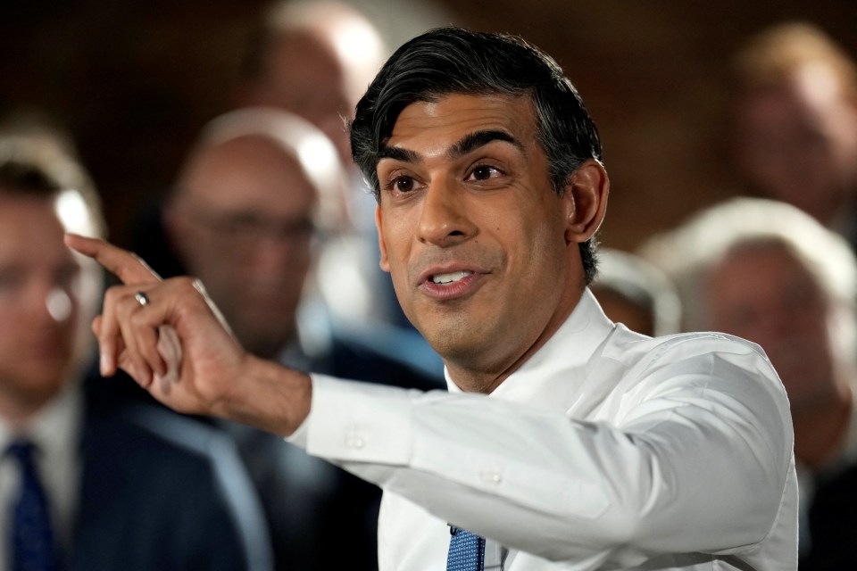 Rishi Sunak speaking to voters in Preston, Lancashire, this morning