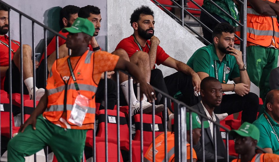 Salah watched Egypt's final group game from the stands