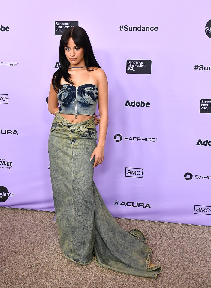 Camila Cabello was pictured in this denim corset and skirt