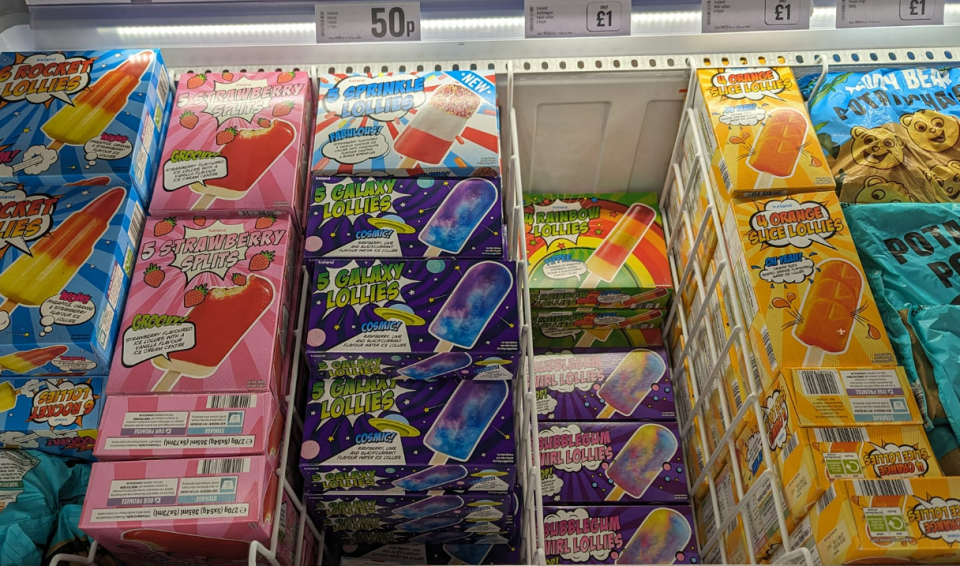 Kids will love the ice lolly selection