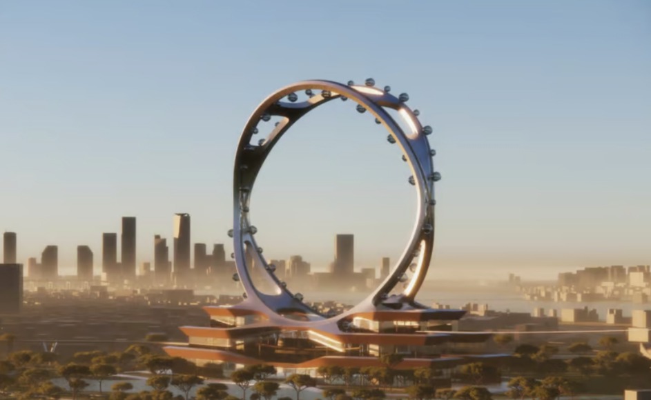 The unusual structure will consist of two intersecting rings