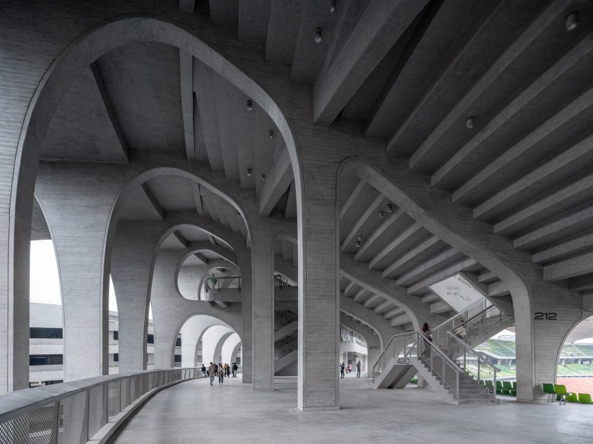 The ground has been specially made out of 60 concrete beams