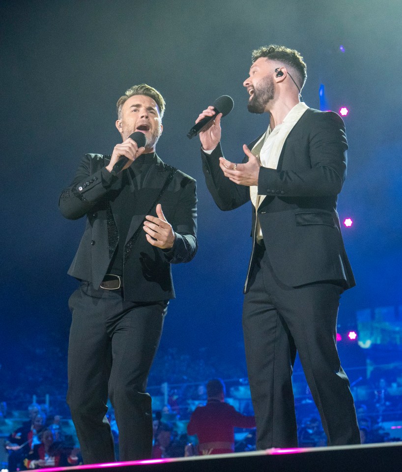 Calum sang with Take That at the Coronation concert last year