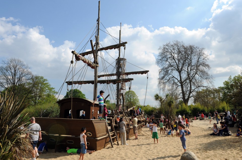 The playground has its own pirate ship also inspired by Peter Pan