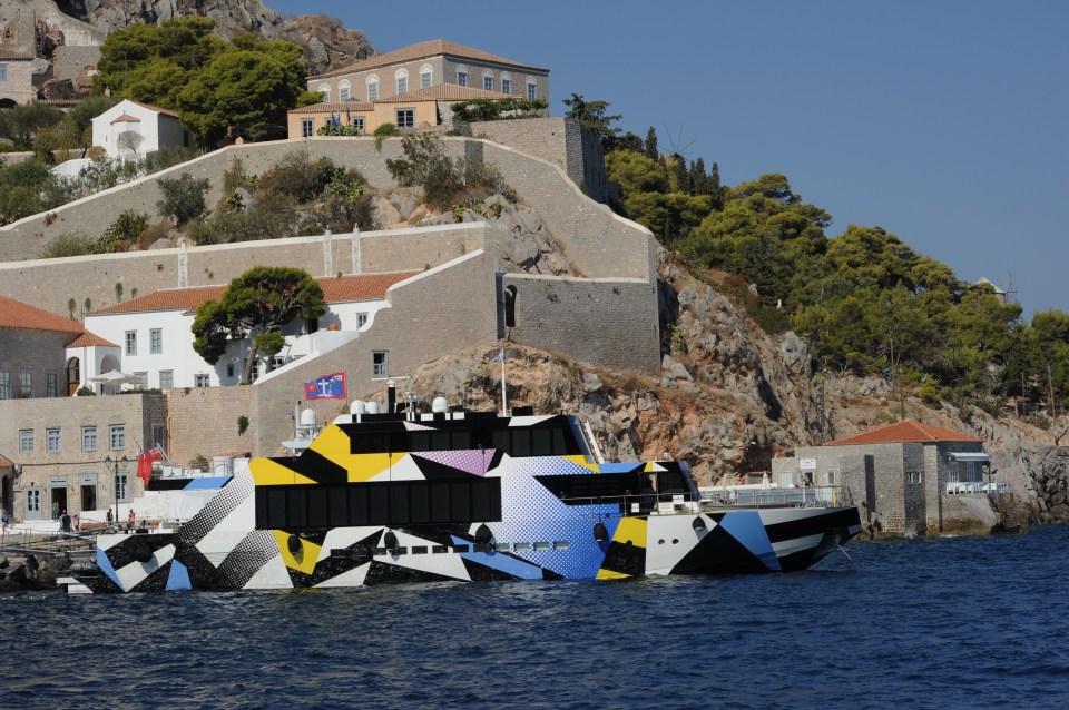 The exterior of the vessel is inspired by a military technique called Razzle Dazzle