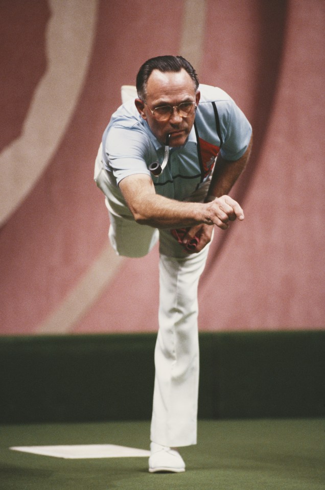 David Bryant of Great Britain bowls during a championship.