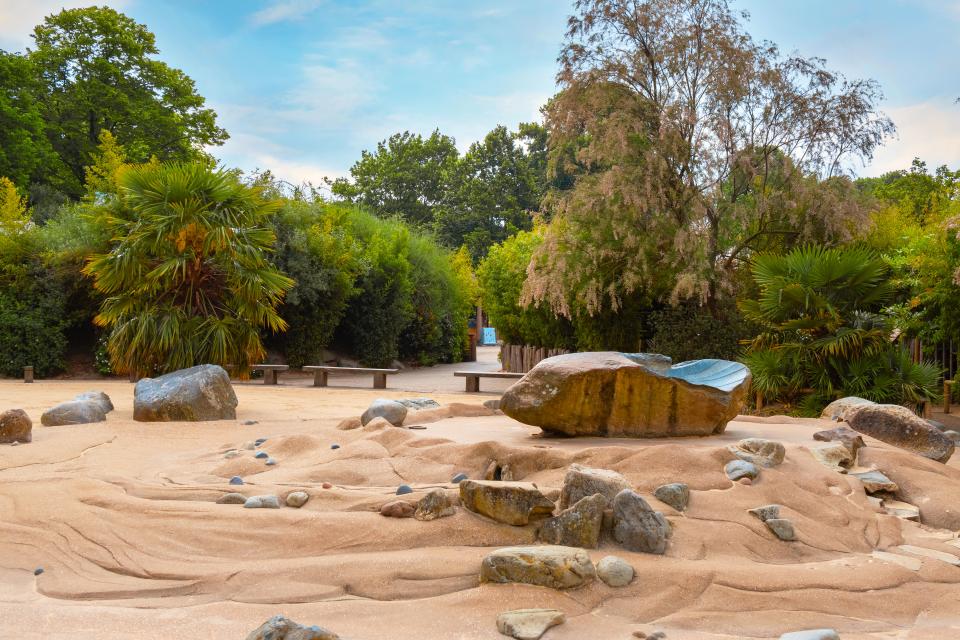 The park has its own beach and plenty of play structures for young kids