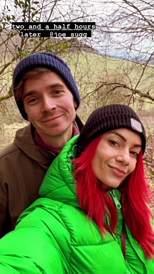 Dianne on a winter walk with boyfriend Joe Sugg