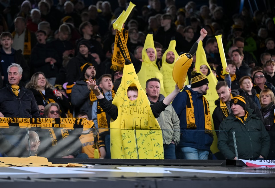 Maidstone fans came to the game dressed as bananas