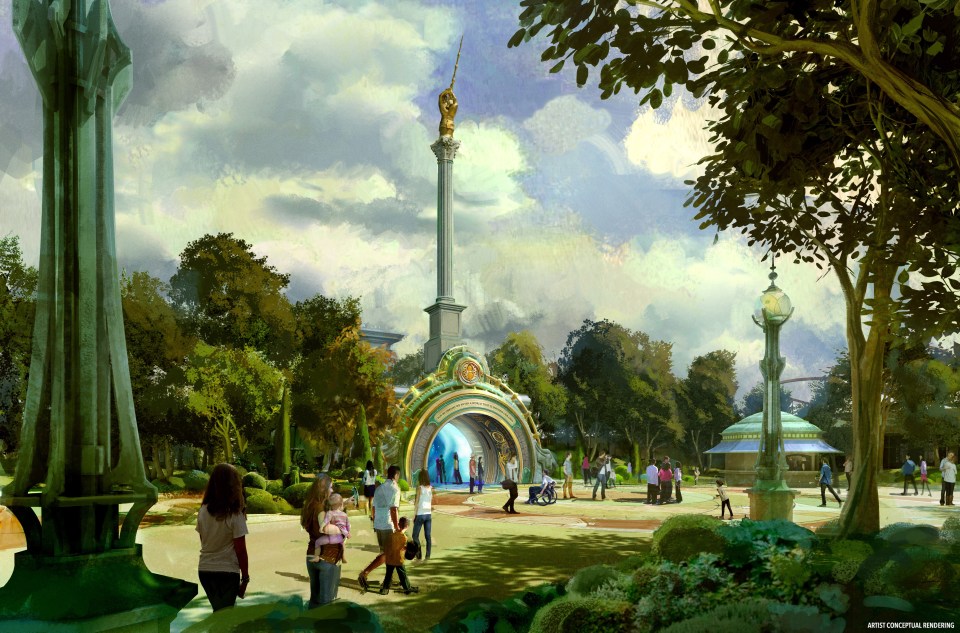 Guests will enter via the Celestial Park land, with four portals to the other 'worlds'