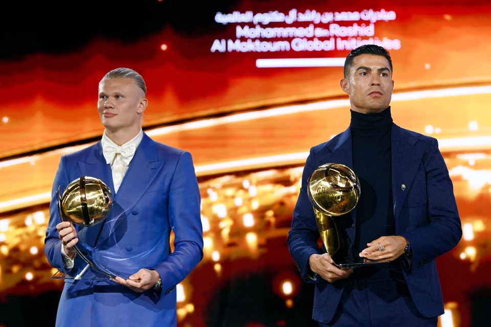 Erling Haaland and Cristiano Ronaldo both picked up awards