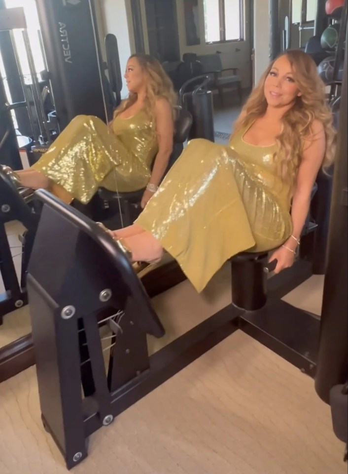 Mariah Carey gave us a peek into her home gym on Sunday, which includes a leg press machine