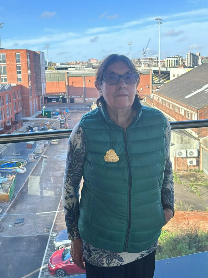 Fiona Spearing, 74, owns a penthouse apartment with views of both football grounds