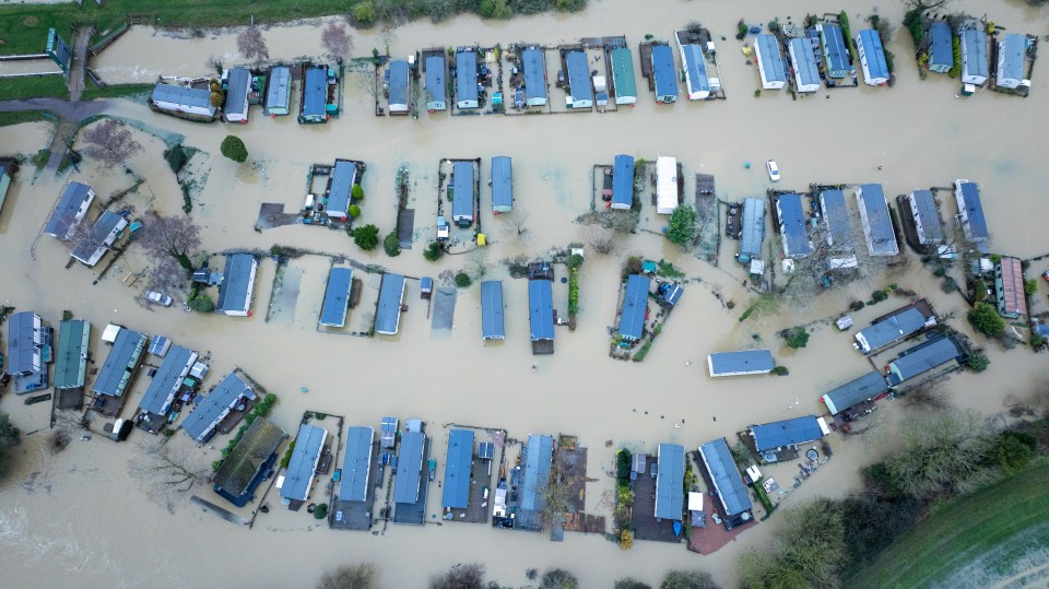 Cogenhoe Caravan park in Northamptonshire flooded this afternoon