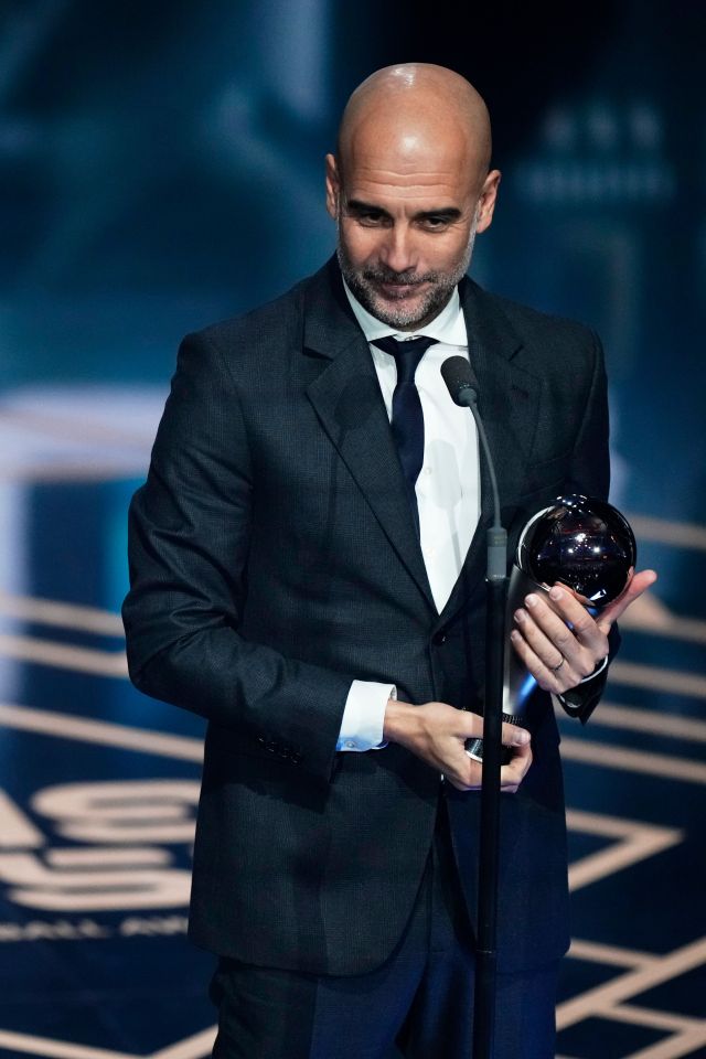 Guardiola picked up the best men's coach award