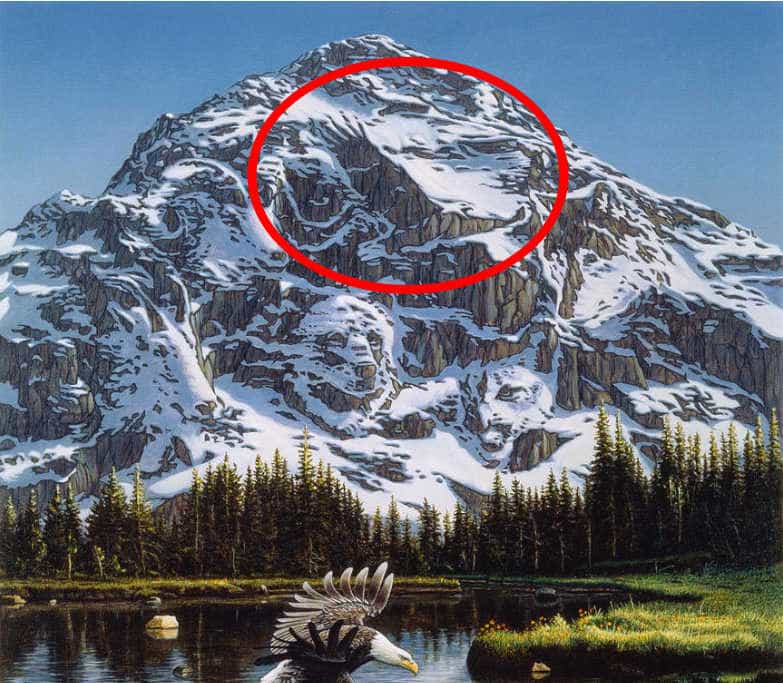 The second eagle was carved into the snowy mountain