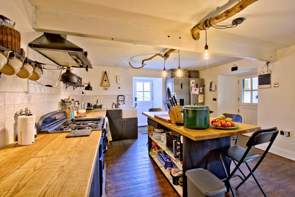 The property's spacious kitchen with a dining area