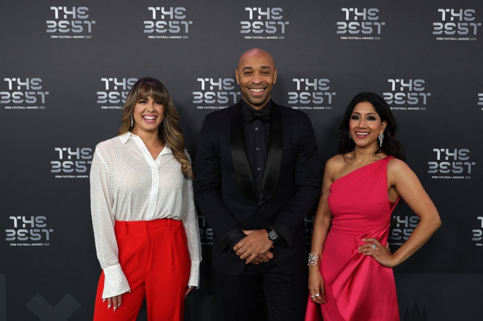 She posed with Arsenal legend Thierry Henry ahead of the ceremony