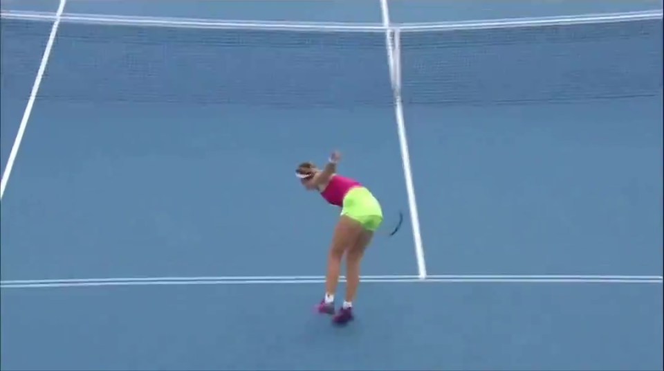 Ostapenko felt this was the moment the ball bounced a second time before Victoria Azarenka retrieved it