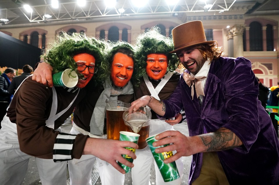 Last night Oompa-Loompa and Willy Wonka dart fans raised jugs of ales to Luke