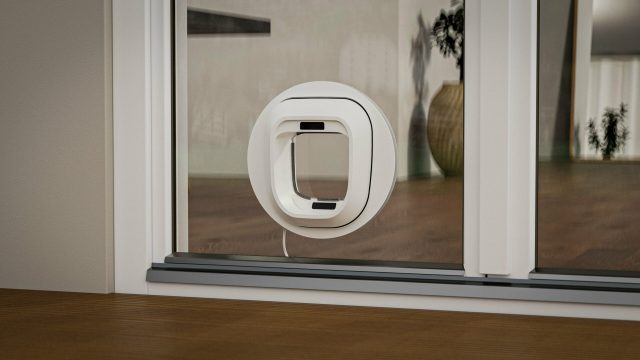 Flappie works as a small cat entrance that can be fitted into any door