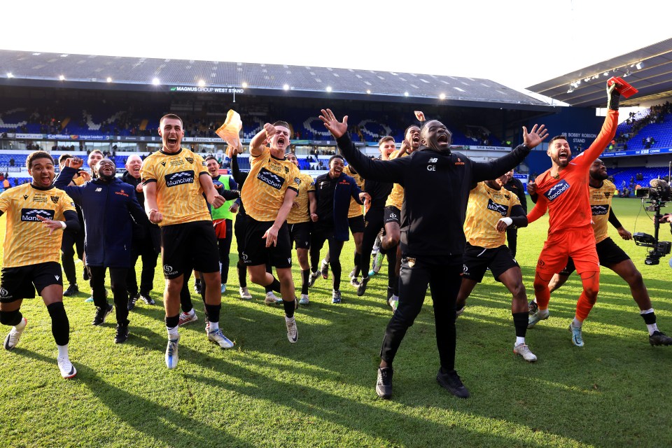 Boss George Elokobi and his Maidstone United team shocked Ipswich on Saturday