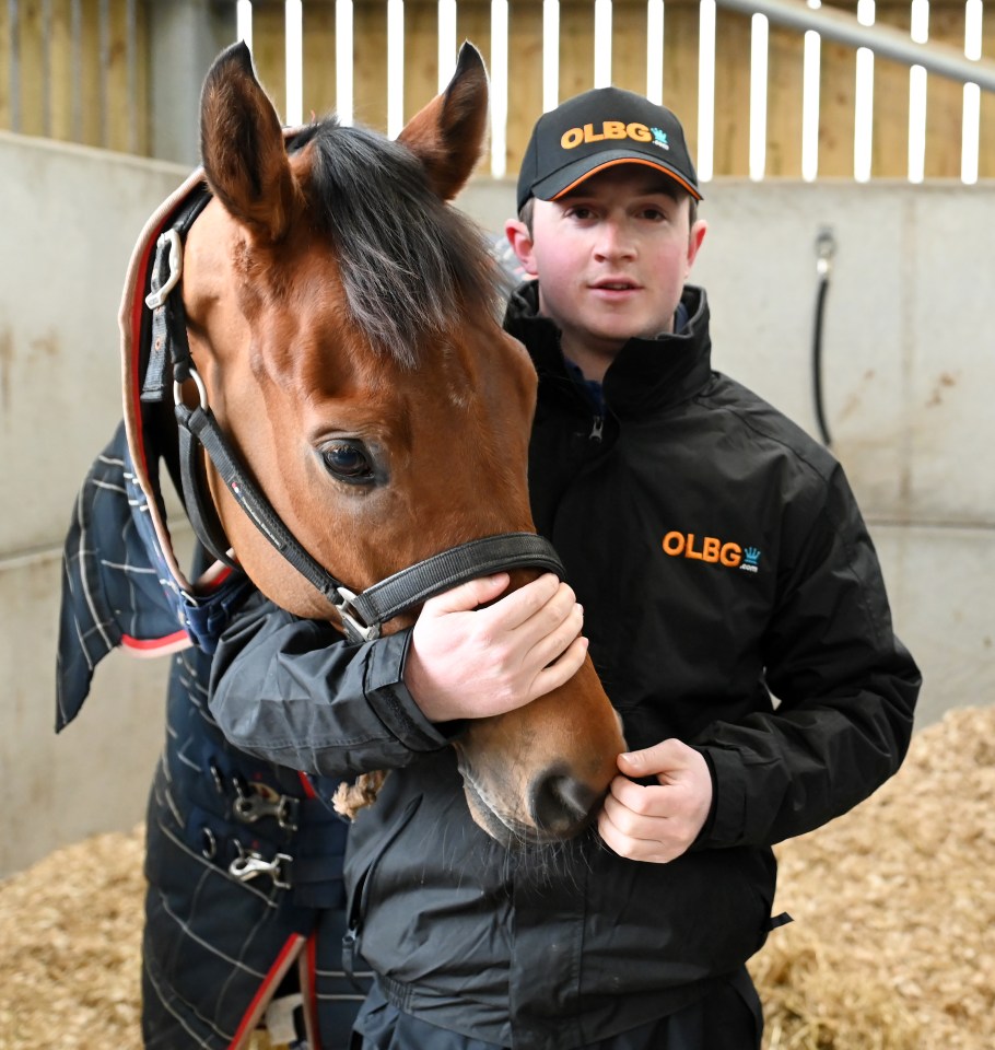 Trainer Derham with his stable star Givemefive, who could be a future Cheltenham Festival winner