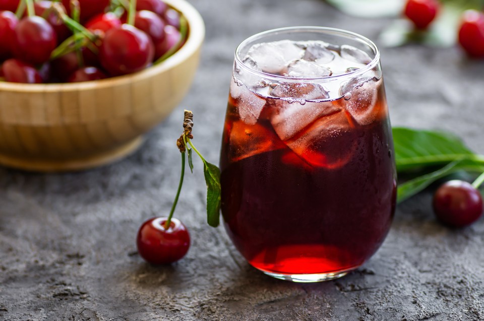 The mocktail is made with tart cherry juice