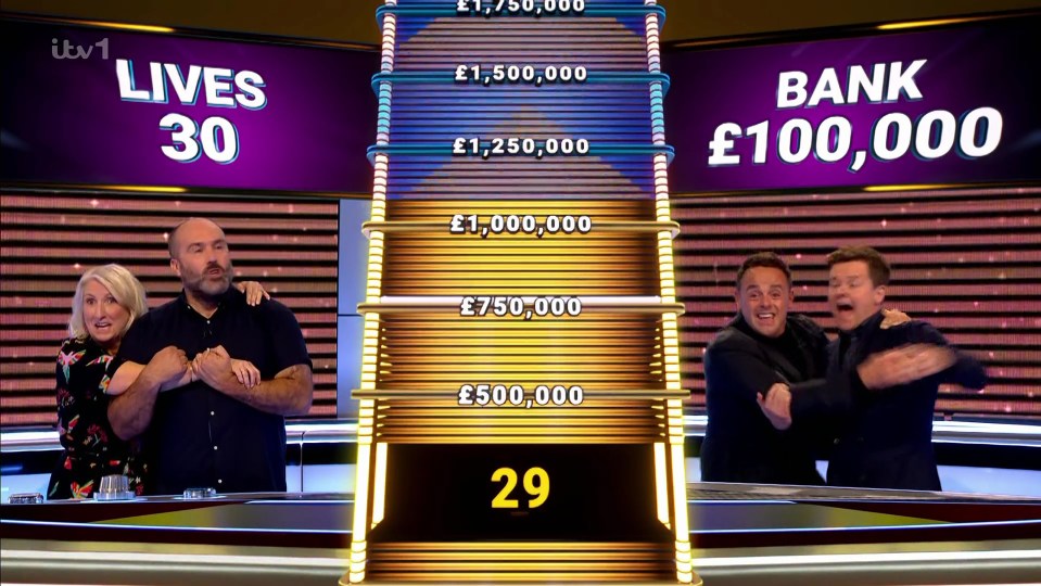 Ant and Dec were more excited than the couple during the game