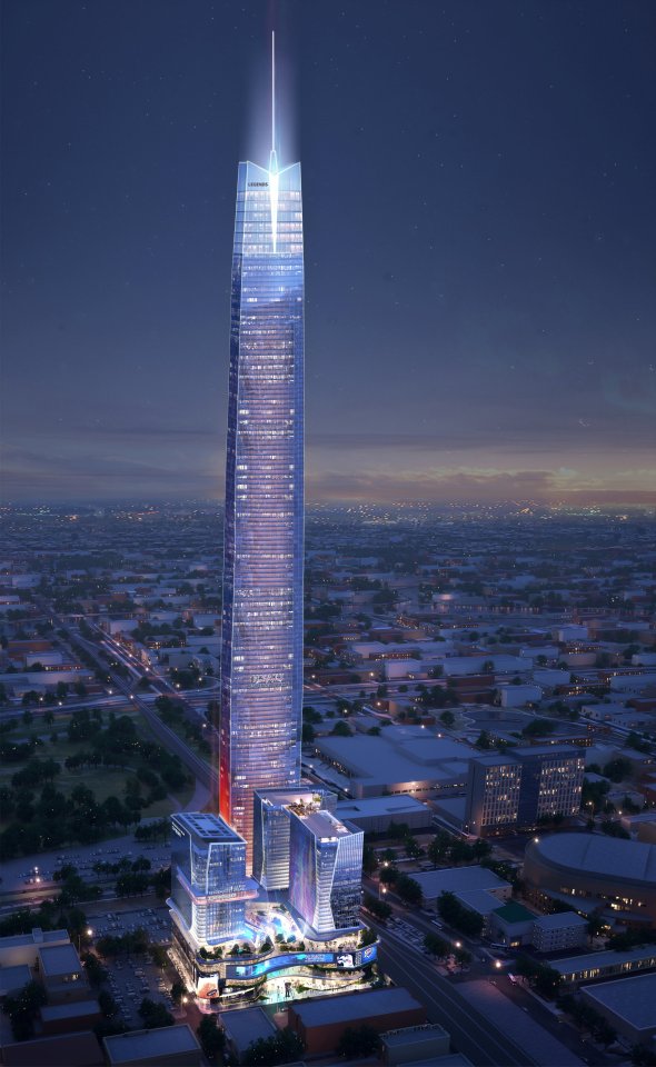 The Bricktown Tower would become the tallest skyscraper in the United States