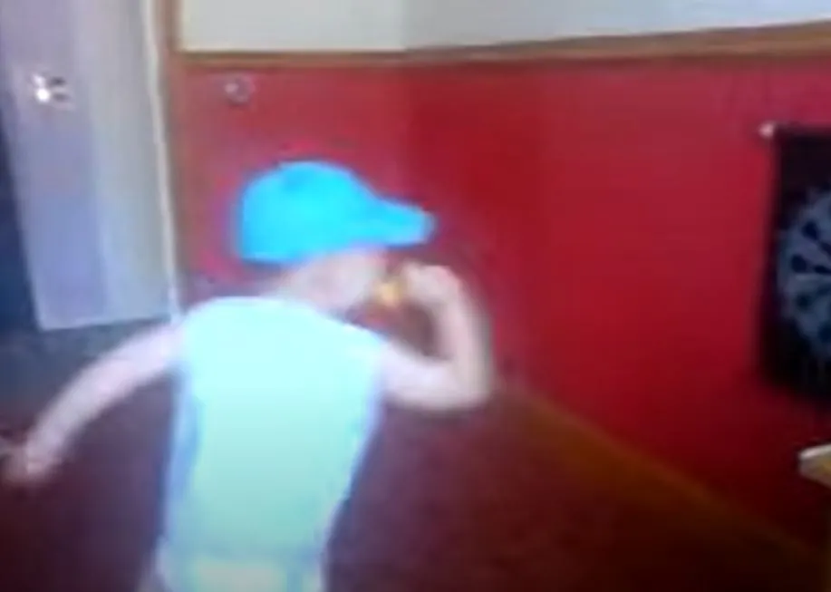 Footage emerged of Littler throwing darts as an 18-month-old toddler in nappies