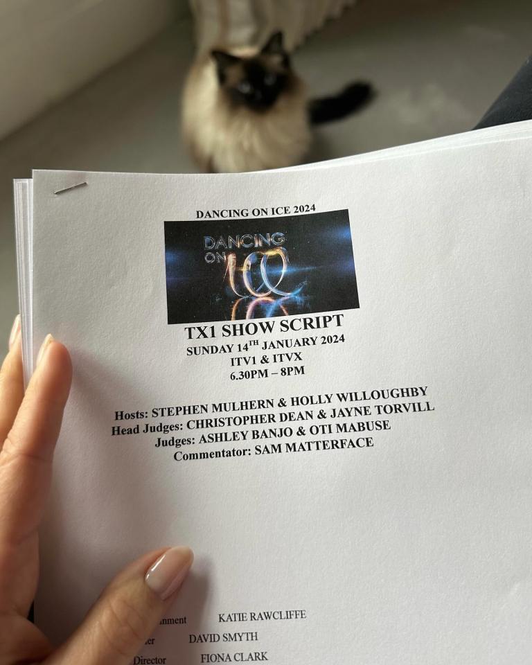 The star shared a picture of her script ahead of her TV return