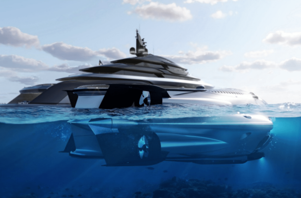 The yacht can fit a U-Boat Worx Super Sub, a bespoke tender, and many more water toys