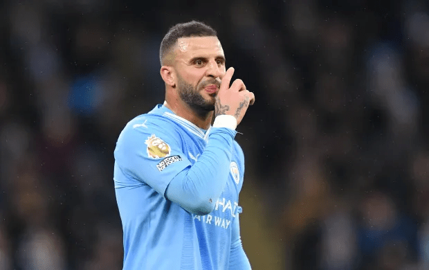 Walker in action for City against Sheffield United last month