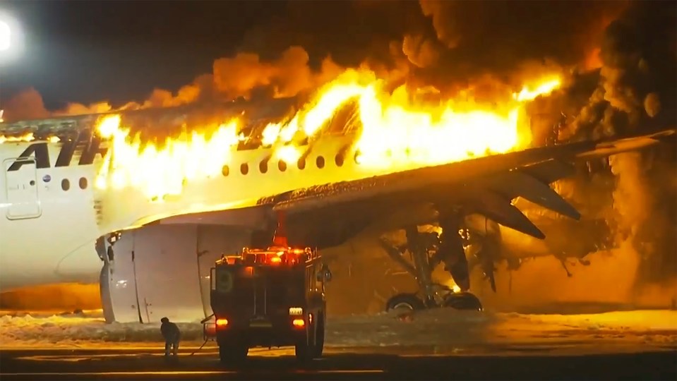 The captain of the commercial flight was able to bring the plane-turned fireball to a stop