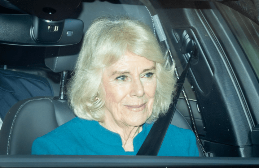 Queen Camilla was spotted smiling as she arrived at The London Clinic today