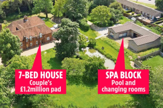 The spa block sits just opposite Hanna and Colin's £1.2million pad