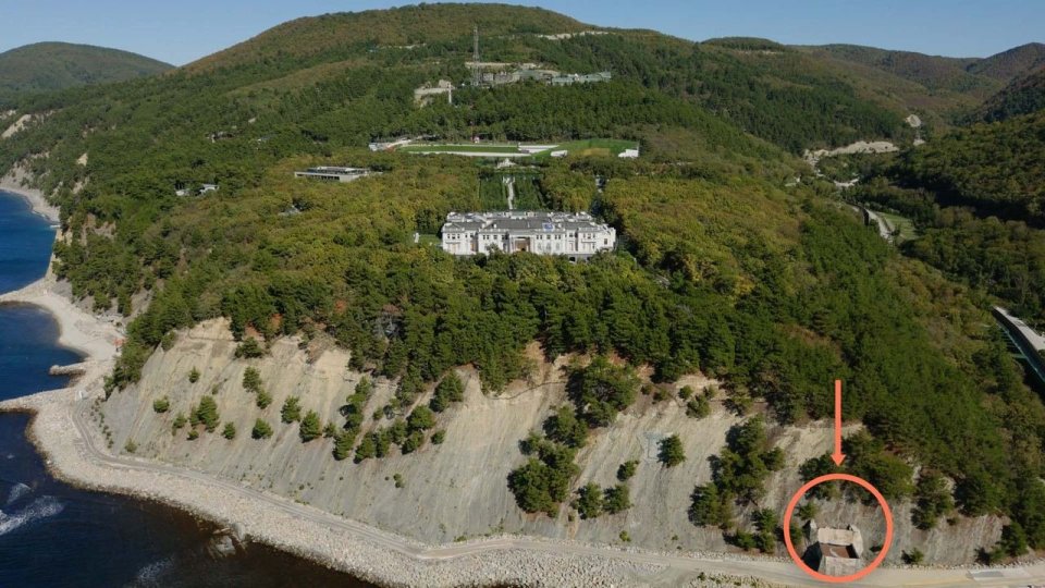 Alexei Navalny's team share new pictures from what they describe as President Vladimir Putin's 'palace' in Gelendzhik, by the Black Sea. Picture show part of the bathroom built outside what is believed to be Vladimir Putin's bedroom