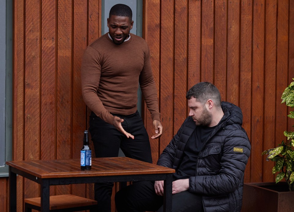 Aaron Dingle found himself outside drinking alone in the latest episode after being kicked out of the Hop