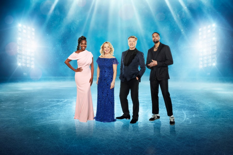 Ashley Banjo and Oti Mabuse pose with head judges Torvill and Dean