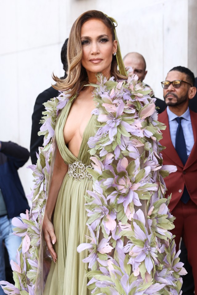 J-Lo strikes a pose outside show in Paris