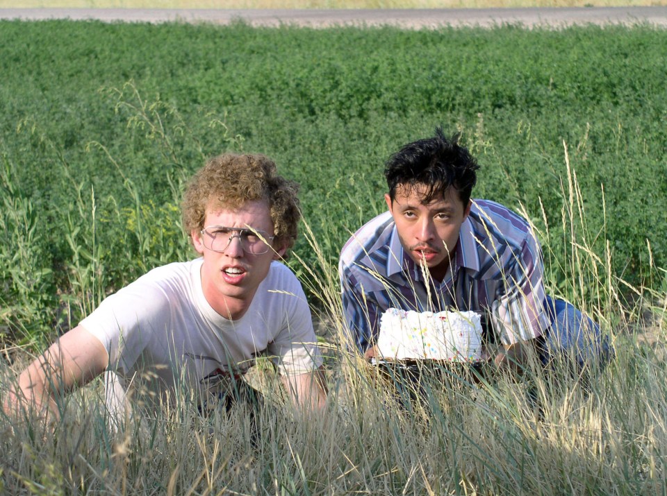 The duo looked completely different from their geeky appearance in Napoleon Dynamite